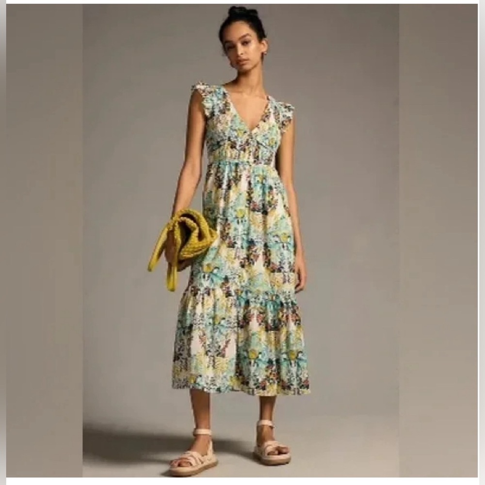 Anthropologie The Peregrine Midi Dress. Size L.